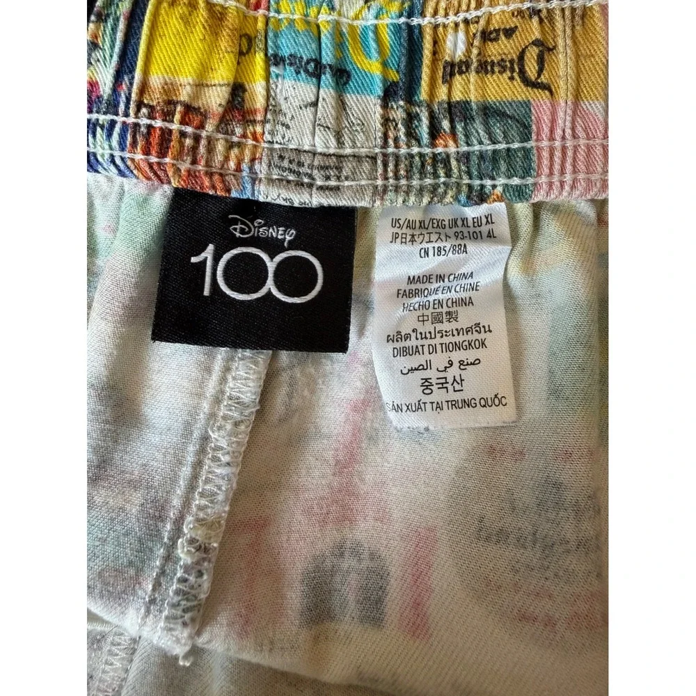 Disney 100 Anniversary Disneyland Vintage Collage Shorts Mens XL Viscose Retro
